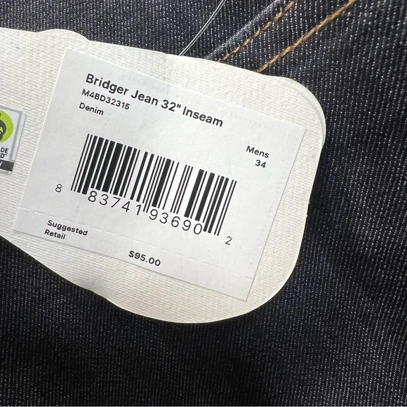 Prana Men's Brider Dark Blue Straight Slim Fit Jeans 34x32 - Picture 4 of 9